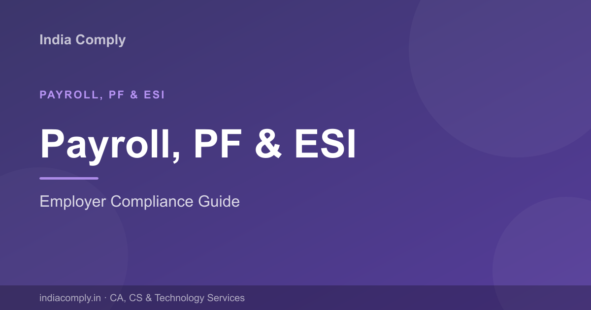 PF and ESIC registration employer guide India